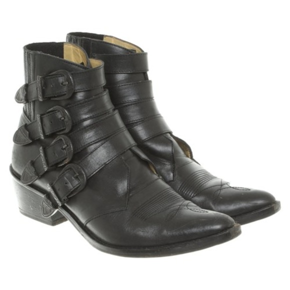 TOGA Pulla Shoes - Toga Pulla Black Leather Buckle Boots / Booties 39
